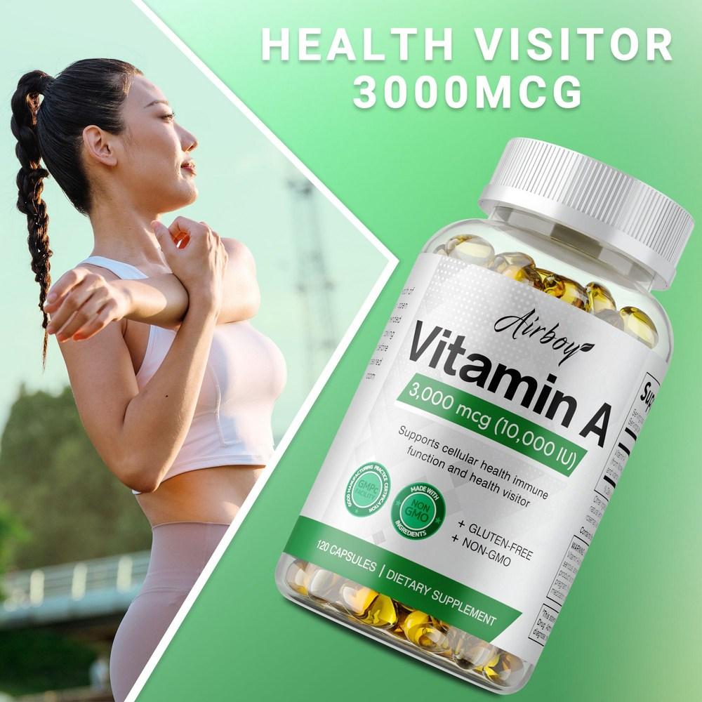 Vitamin A Capsules 3000mg - Vegan Dietary Supplement, High Absorption Rate - Gluten-Free, Non-GMO, 1 pcs, 120 Tablets