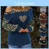 Trendy Women's Leopard Print Long Sleeve Cold One Shoulder Blouse For Parties