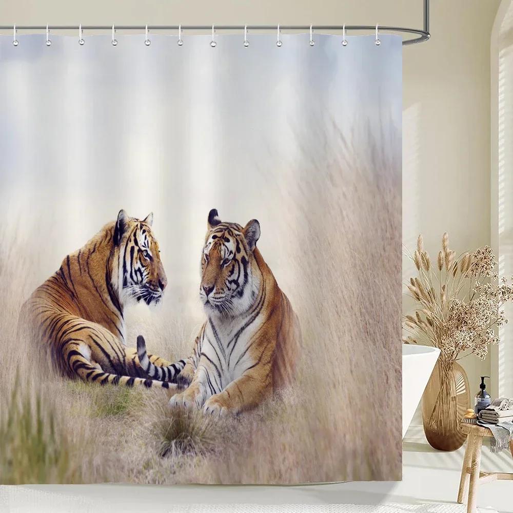 Lustiger Duschvorhang 3D Badvorhänge Affe Orang-Utan Tierdruck Wasserdichtes Polyester für Badezimmerdeko groß 180x200cm