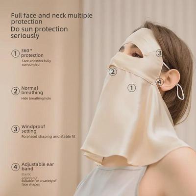 Maulbeerseide Facekini: Gesichts- und Halsschutzmaske für Damen mit UV- und Rauchschutz