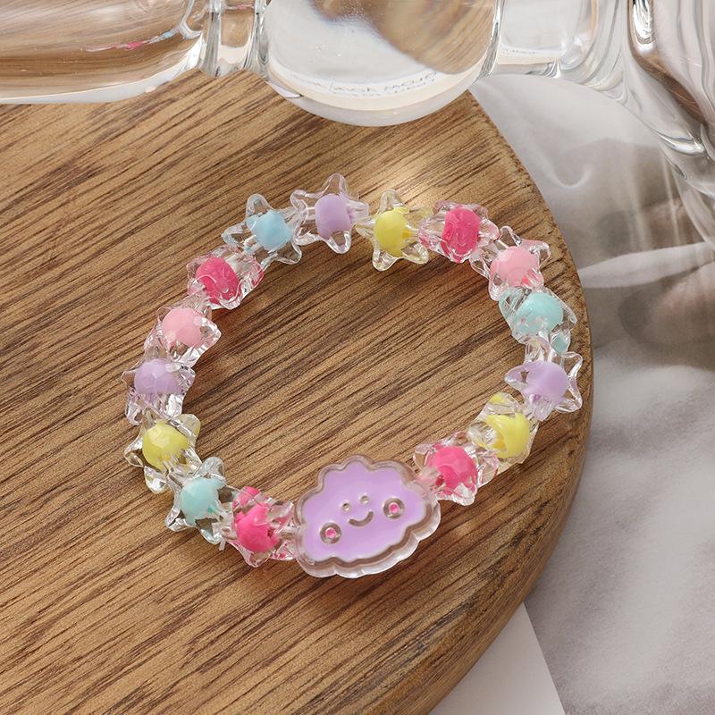 Cartoon Children's Bracelet Girl Princess Jelly Colored Beaded Cute Girl Baby Bracelet Student Jewelry