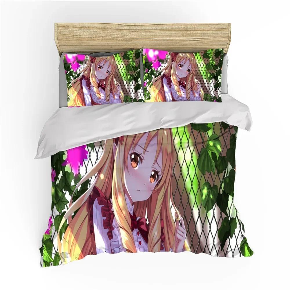 Japan Anime 3D Print Bedding Set Christmas Gift Duvet Cover Sexy Girls Bed Quilt Pillowcase