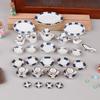 1set 1/12 Dollhouse Mini Ceramics Coffee Tea Set Tableware Kit Dolls House Kitchen Decoration Toy Pretend Play Toys