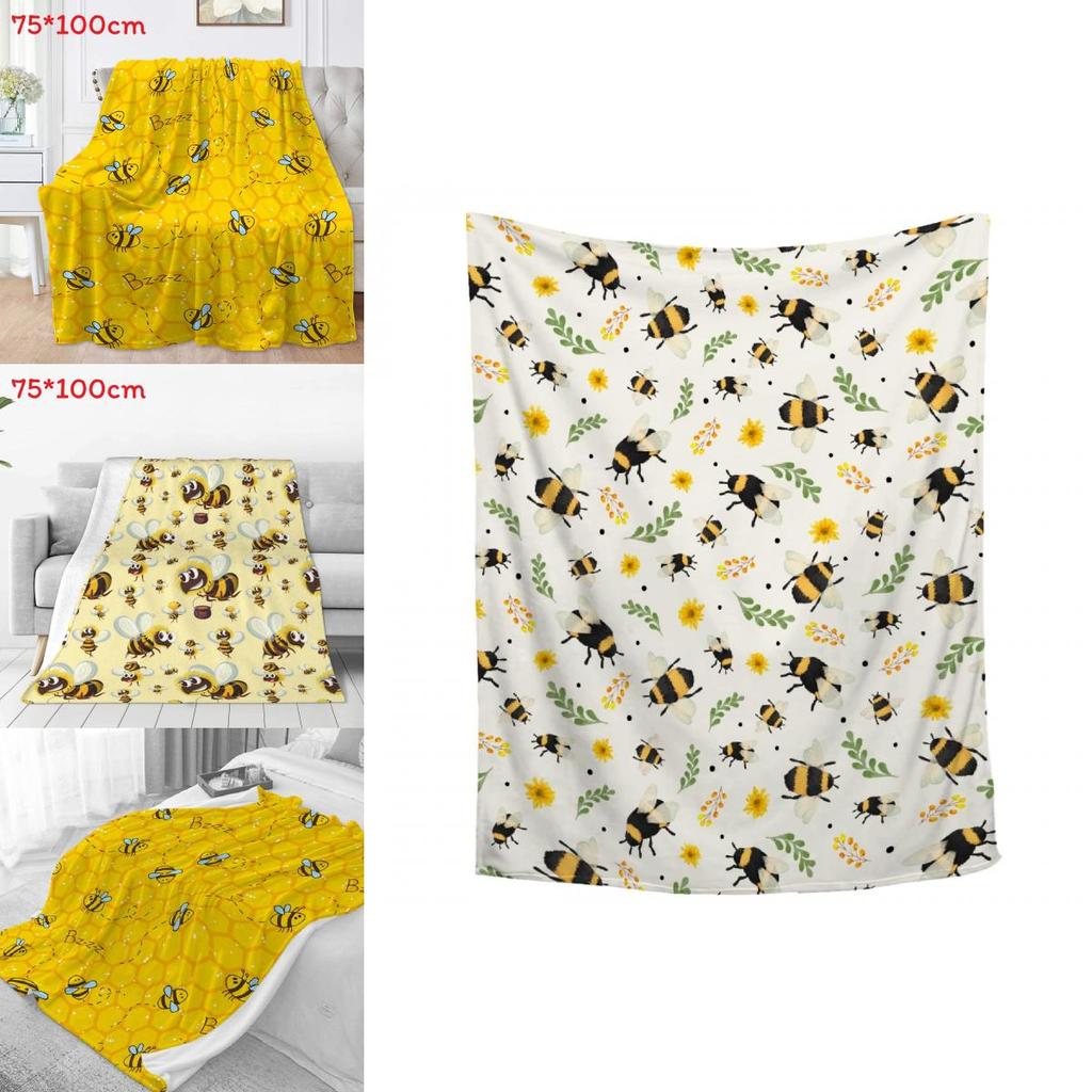 Childrens Cartoon Bee Fleece Blanket With Animal Design For Bed And Sofa Use