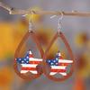 1 Pair Hollow Drop Earrings for Women, Fourth of July Independence Day Earrings, American Flag Stars Stripes Design Hook Earrings