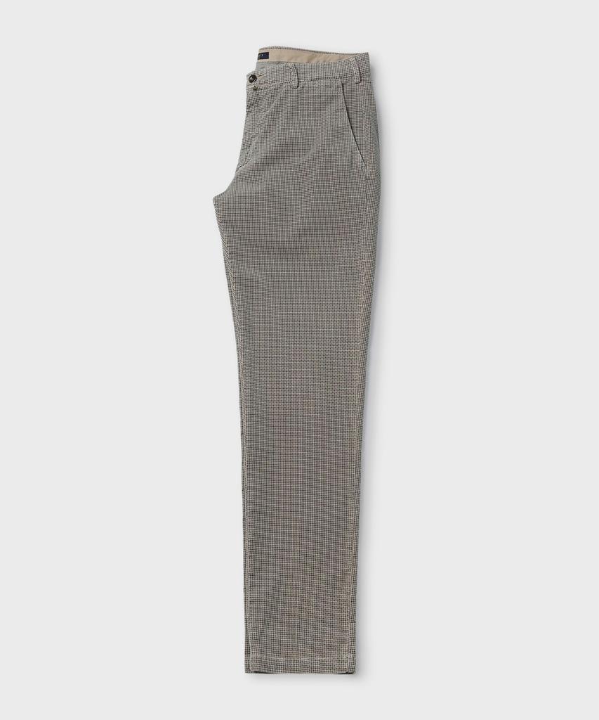 PANICALE Houndstooth Check Slim Fit Cotton Pants [Brown]