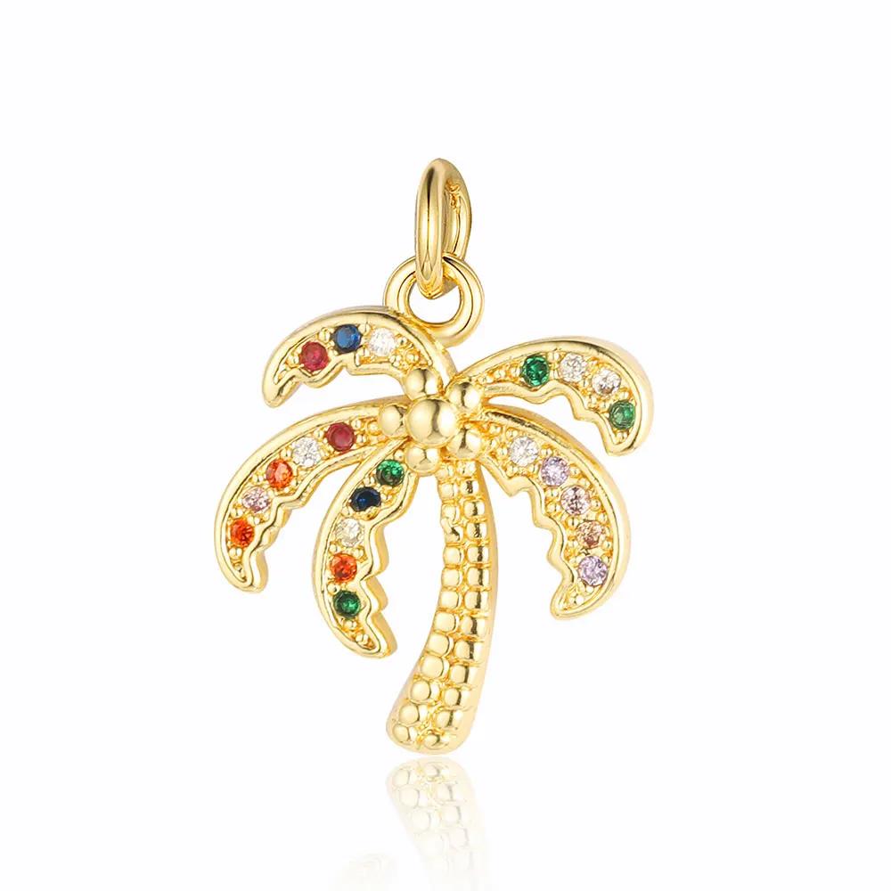 Copper Cubic Zircon Rocking Horse Bicycle Palm Charms Heart Elephant Flamingo Star Bracelet Earring Necklace Pendant