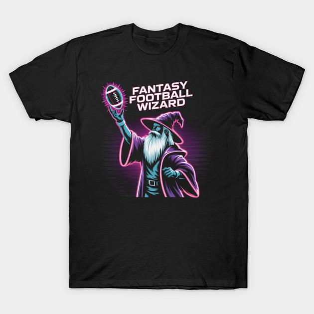 

Men Black Print T-shirt Mythical Wizard Of Fantasy Football In Neon Glow No-Cut Transfer Paper Print Cotton Tshirt 4XL чорний