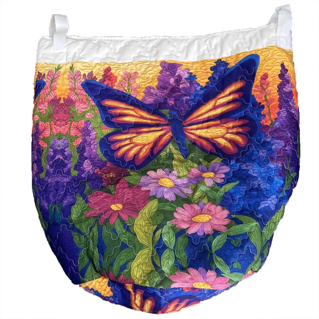 Cesto porta biancheria trapuntato con motivo a pecore e floreale 50x70cm Grande capacità Contenitore organizer pieghevole con manici per uso domestico