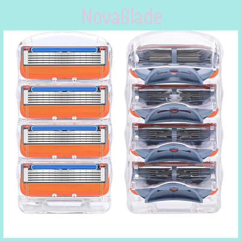 Premium Manual Razor With 5 Layer Blades Refillable Handle Multiple Color Options