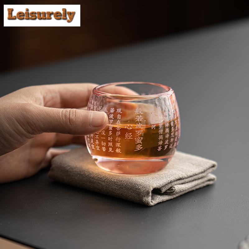 70ml Exquisite Crystal Glass Tea Cup High Quality Beauty Master Cup Chinese Tea Accessories Custom Travel Glass Teacup