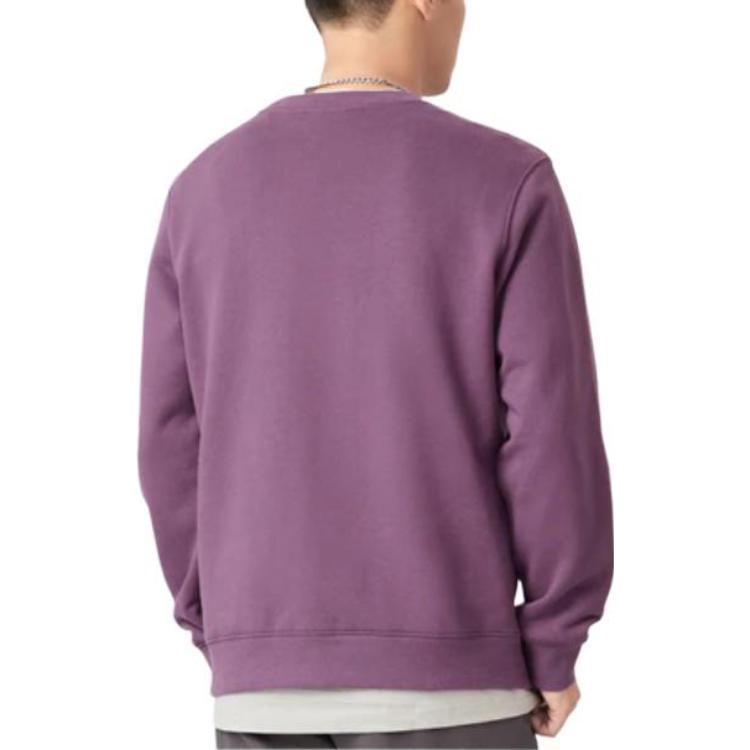 Li-Ning Sports Trend Series Brand Logo Patch Solid Color Crew Neck Pullover Sweatshirt Men Tops Purple AWDSB13-4