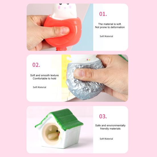 Soft Squeeze Toy Soft Rubber Stress Relief Squeeze Toy for Kids and Adults Portable Palm-Sized Decompression Tool Non-Sticky Cute Shape Healing Toy