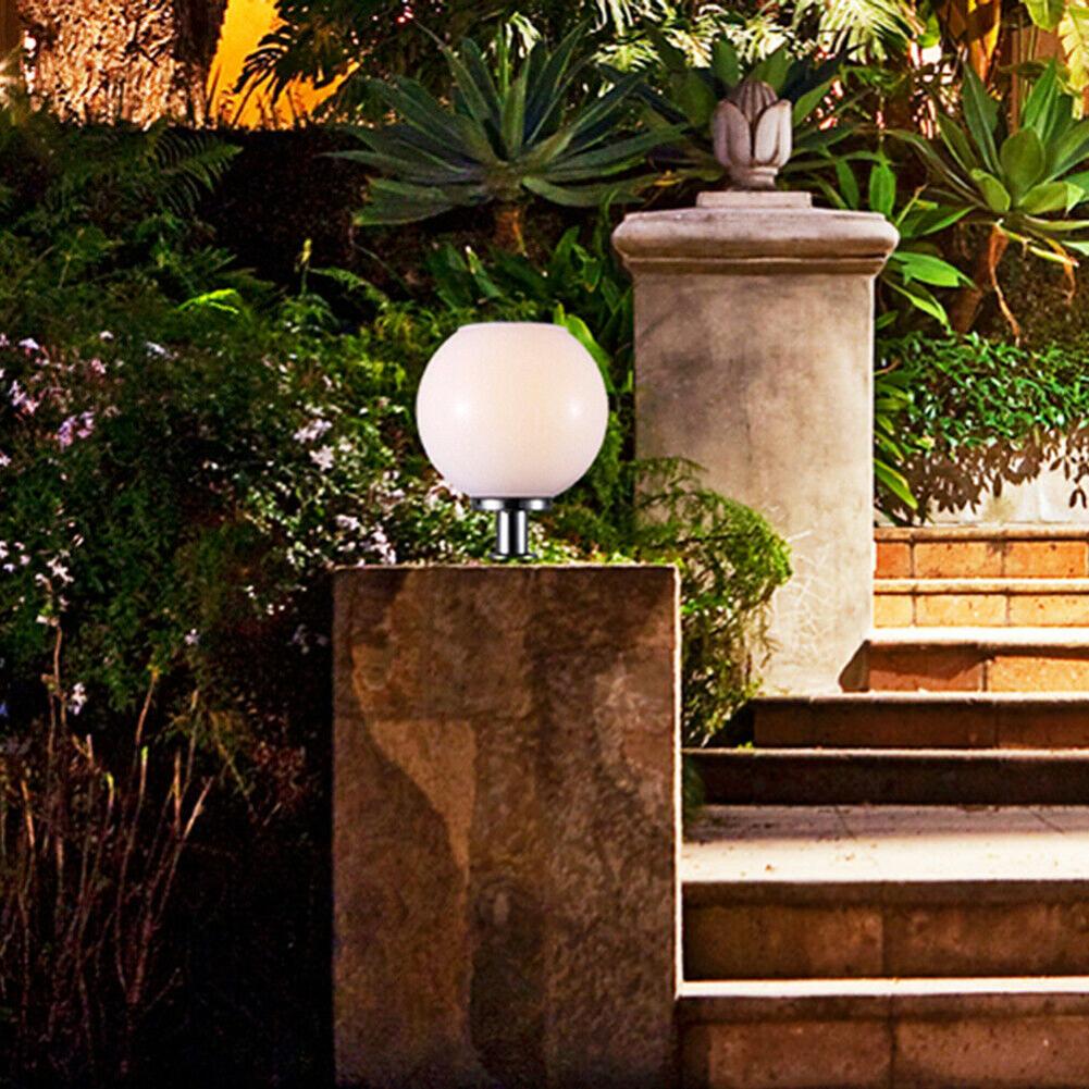 Street Lamp with Acrylic Round Ball Courtyards Modern Solar Powered Outdoor Yard Wall Column Lighting Accessories