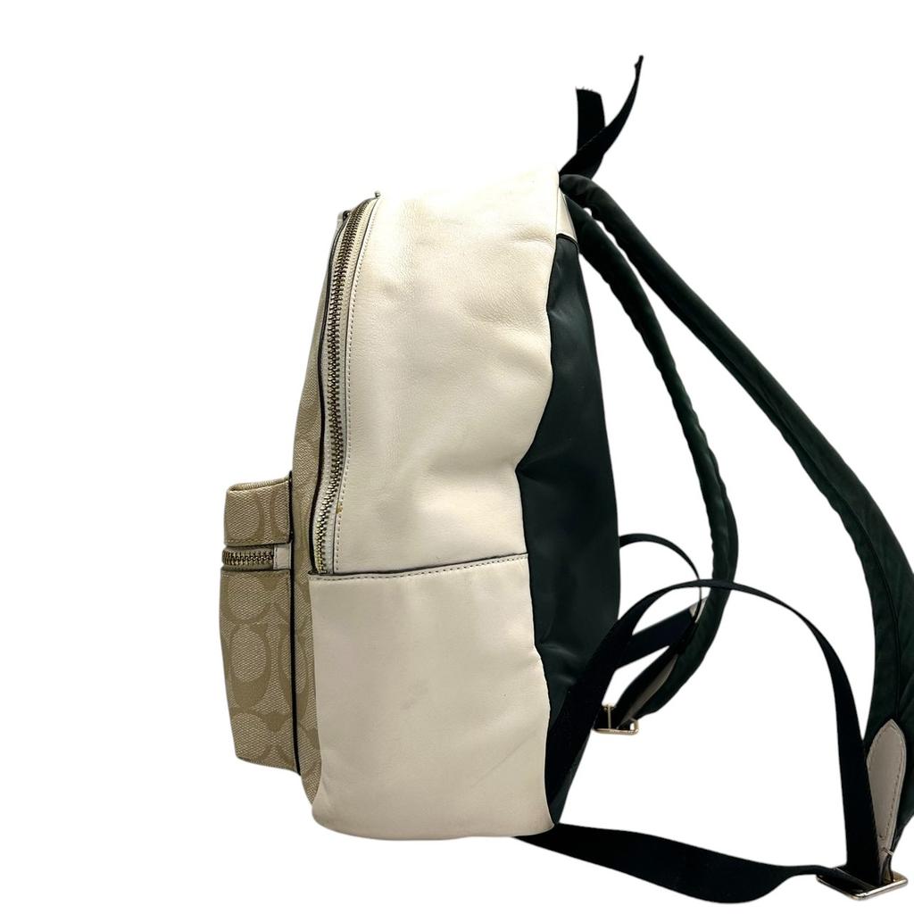Used COACH Backpack Â· Daypack Signature Medium CharlieBackpack Â· Daypack Beige/white PVC/leather Women