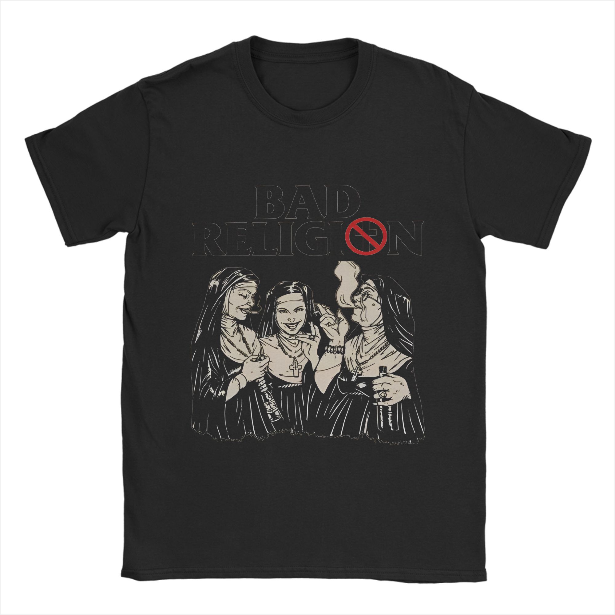 

Повсякденні футболки Bad Religion для чоловіків з круглим вирізом 100% бавовна Футболки з коротким рукавом Класичні топи S