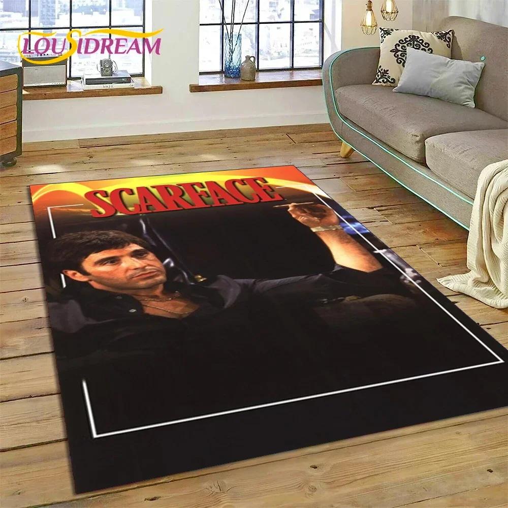 Scarface Tony 3D Printing Movie Carpet Rug for Bedroom Living Room Home Sofa Decoration,Children Game Large Decor Floor Mat Gift