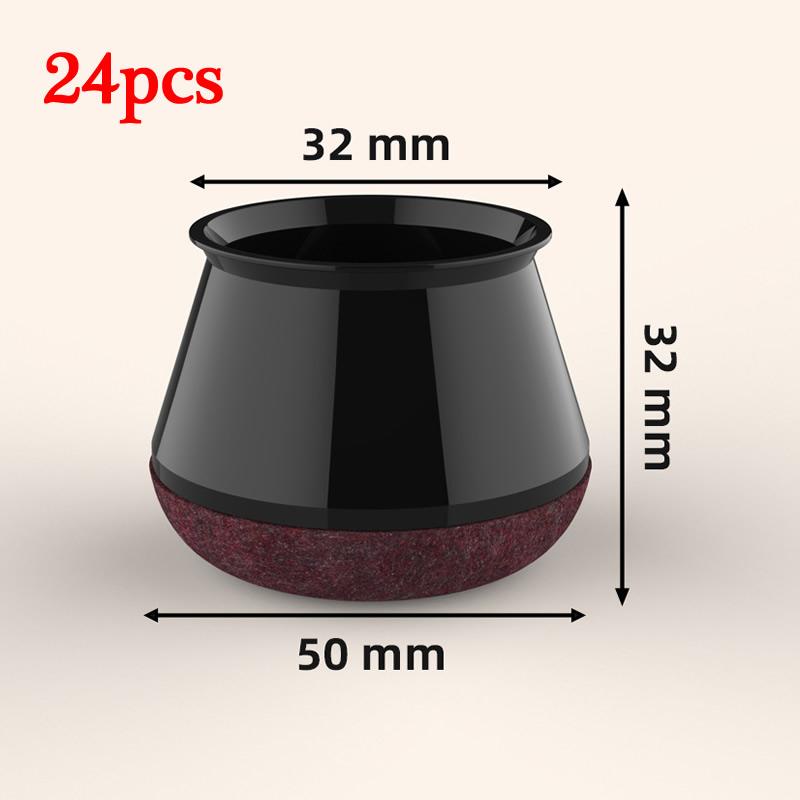 8/24 Pcs Chair Leg Floor Protectors for Hardwood Floors, Silicone Chair Caps Covers Furniture Pads Sliders Wrapped Felt Bottom