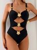 Costume da bagno da donna allacciato, nuovo stile 2025: Sexy traforato con design floreale 3D