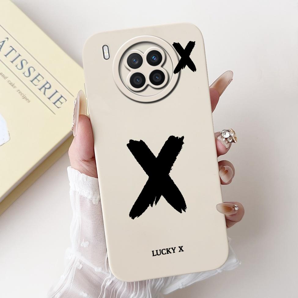 

For Huawei Nova 8i NEN-L22 Cover For Honor 50 Lite NTN-L22D Case For Honor X20 NTN-AN20 Simple Fashion Letter A-Z Pattern Design Huawei Nova 8i