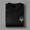 Oekraïense Drietand Symbool Oekraïense Vlag T-shirts Unisex Puur Katoen T-shirt Ronde Hals T-shirt Korte Mouw Kleding Grote Maten