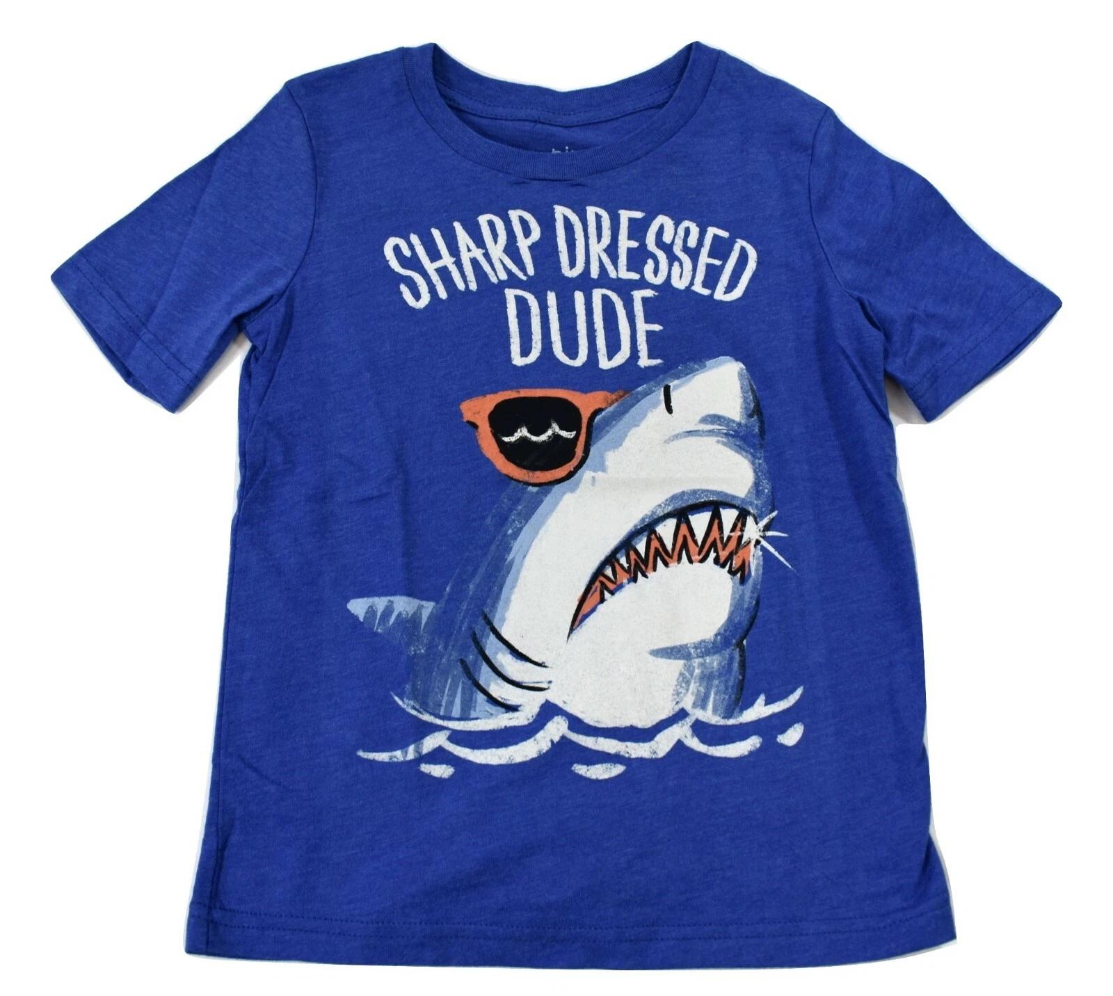 Jumping Beans Boys Sharp Dressed Dude Shark Tee Shirt New 6, 8 S