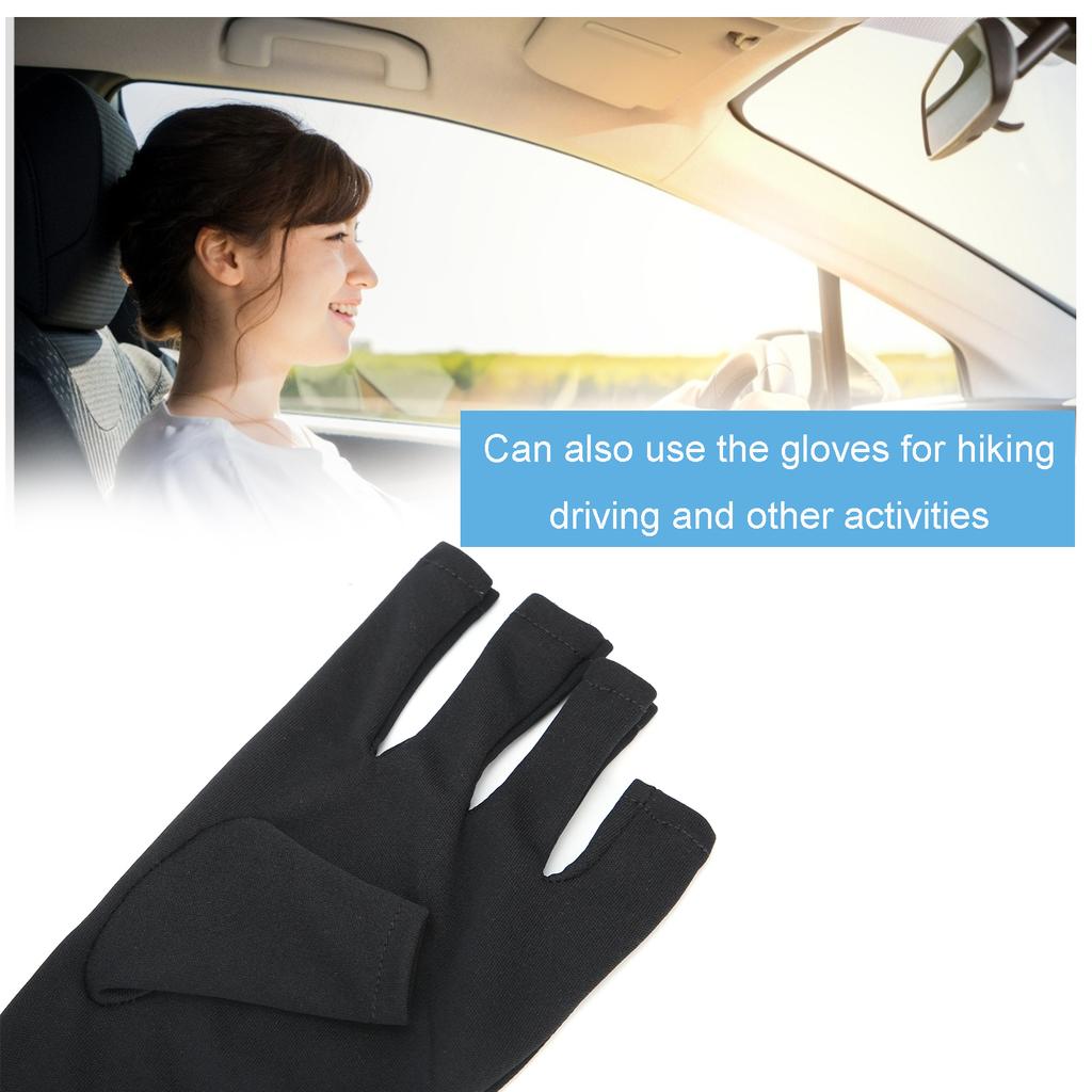 1 Pair AntiUV Glove LED Nail Art Curing Lamp UV   Glove Nail Art Skin Care Glove(Black )