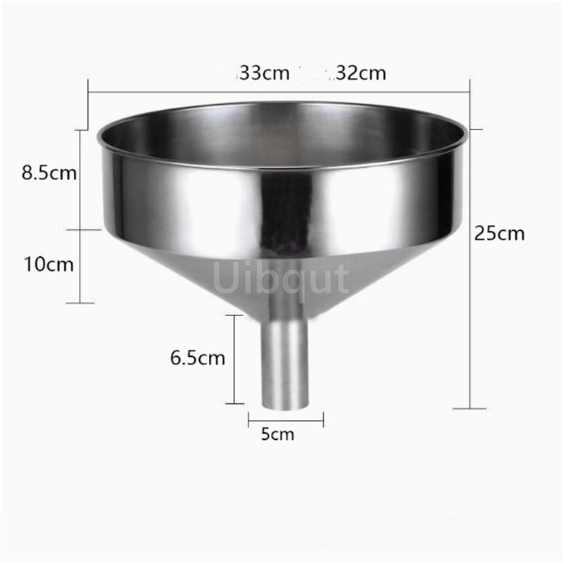 304 Big Stainless Steel Funnel Kitchen Oil Liquid leakage Funnel refueling Detachable Filter Wide Mouth Funnel Kitchen Tools