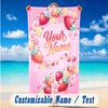 Floral Garden Theme Beach Towel Personalized Custom Name & Text Soft Quick Dry Beach Towel for Swimming Travel