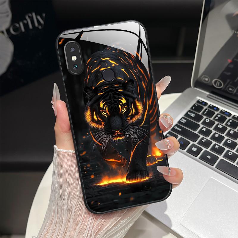 For Redmi Note 5/Note 6 Phone Case Trendy Design Tempered Glass Bumper For Xiaomi Redmi Note 5 6 Pro Full Protection Back Covers