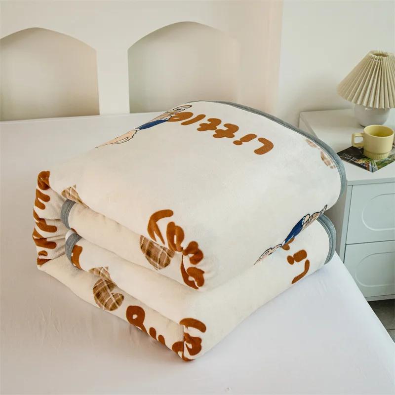 

Мультяшный Милый Четыре Сезона Универсальный Офисный Перерыв на Обед Утолщенный Чехол Одеяло Зима Коралловый Вельвет Кровать Теплое Одеяло для Сна 100x150cm 1pcs