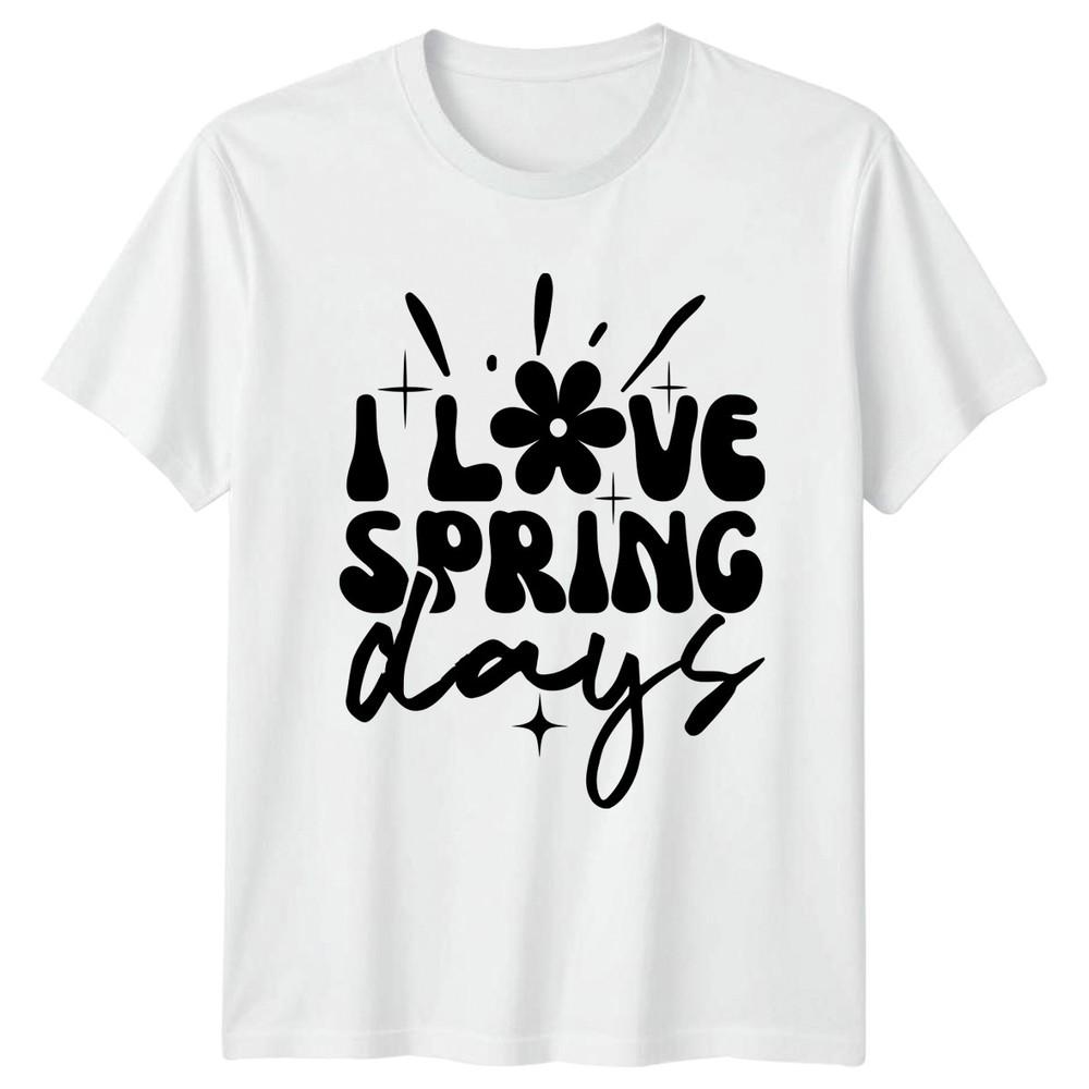 I Love Spring Days Unisexs TShirt Groovy Floral Seasonal S