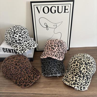 Women's Leopard Print Baseball Cap - European & American Street Fashion Hip-Hop Duckbill