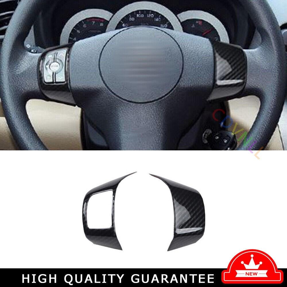 Steering Wheel Button Cover Trim 2PCS Fit For Toyota RAV4 2006-2012 Carbon Fiber
