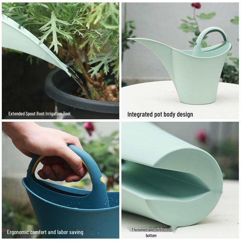 Long-Spout Plastic Watering Can for Outdoor Gardens