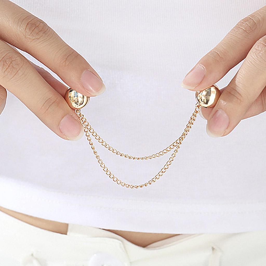 Magnetic Clothing Clips T Shirt Shortening Magnets Strong Pin Buckle Wrist Tie Button for Long Pants Sleeves Trousers Hijab Legs