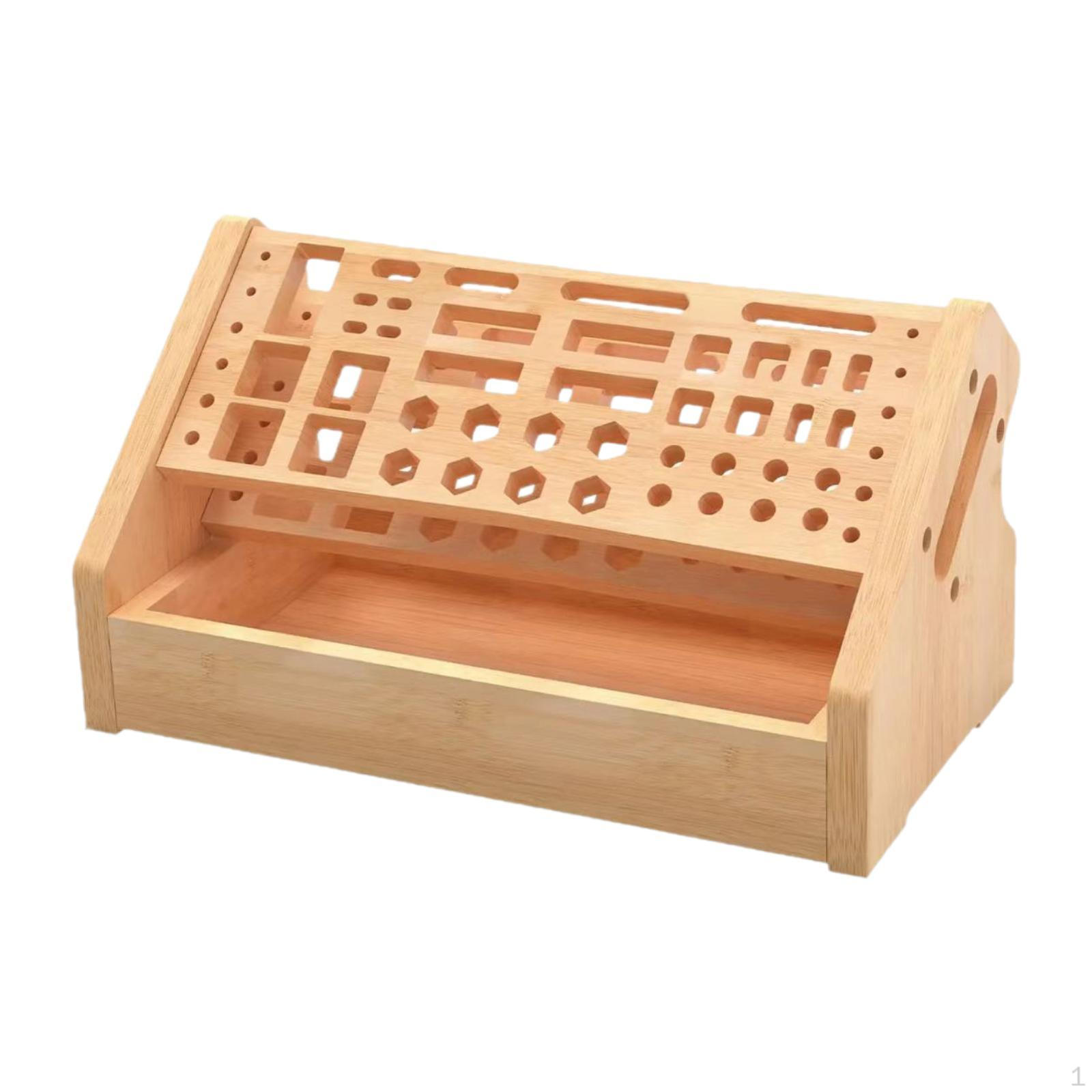 Wood Screwdriver Organizer Storage Creative Heavy Duty Rack Hand Tool Stand for
