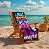 1PC Custom Name Futuristic Robot Beach Towel Highly Absorbent And Sand-Resistant Towel for Swimming, Pool, Yoga, And Travel Lightweight