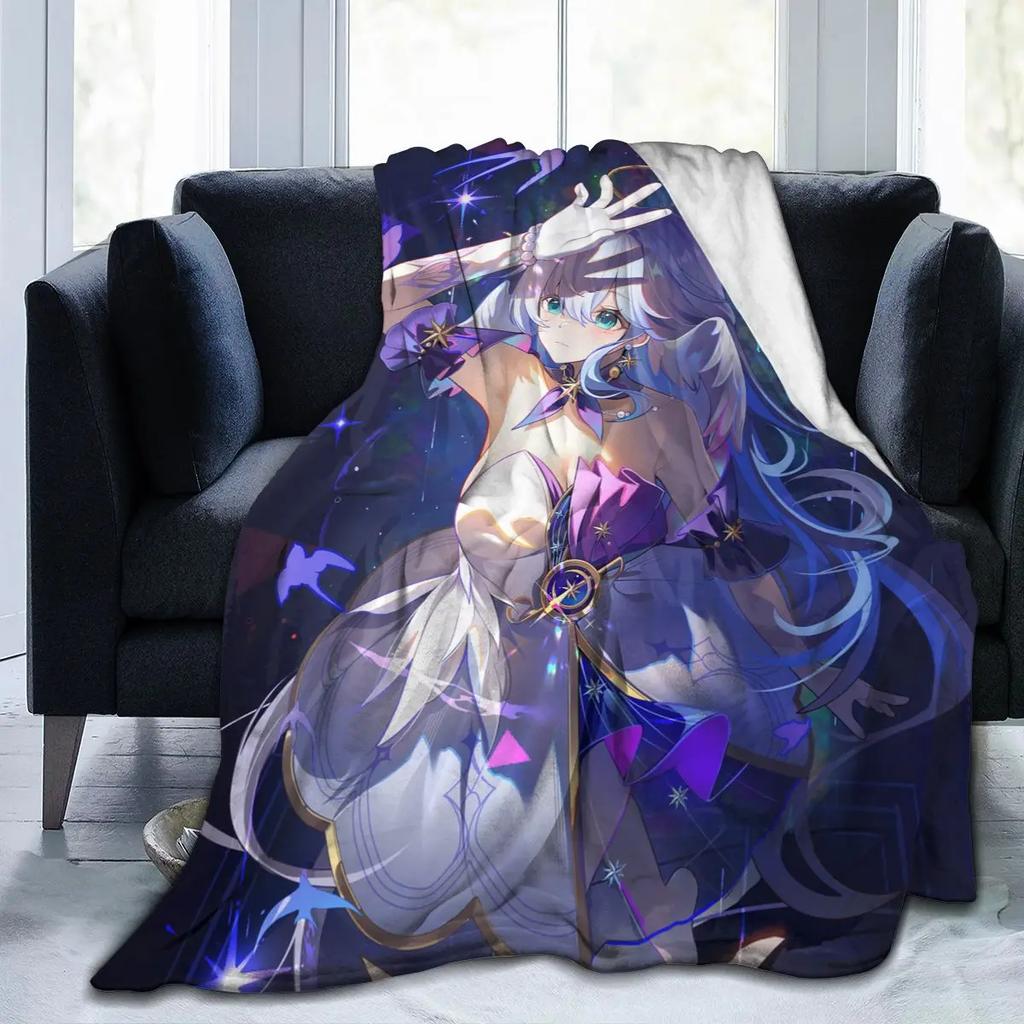 Anime Honkai Star Rail Acheron All Season Fleece Blanket Throw Ultra Soft Flannel Blanket Digital Printed Premium Fluffy Fleece