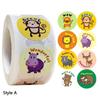 KX4B 500pcs/roll Cartoon Animal Stickers Diary Scrapbooking Teacher Incentive Reward Sticker Kids Stationery