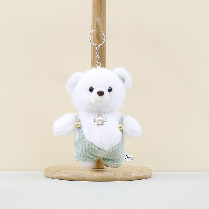 Whimsical Big Belly Teddy Bear Keychain Soft Plush Charm Adorable Bag Accessory