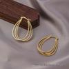 Silver Needle Circle Earrings, Fashionable High-End Copper Ear Hoops, Light Luxury, Versatile Jewelry Accessory.