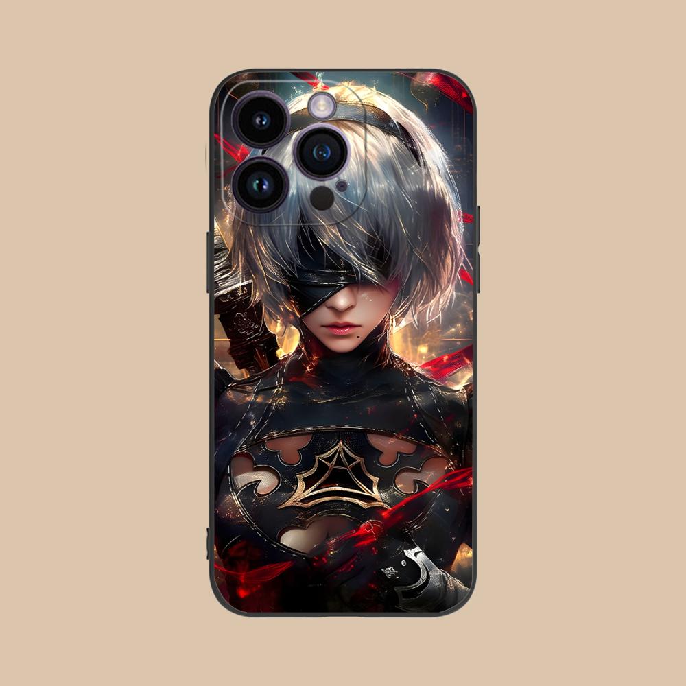 Nier 2B Automata Phone Case for iPhone 16 15 14 13 12 11 X XR XS 8 7 Pro Max Plus Mini Colour Printing Cover Cellphones Luxury