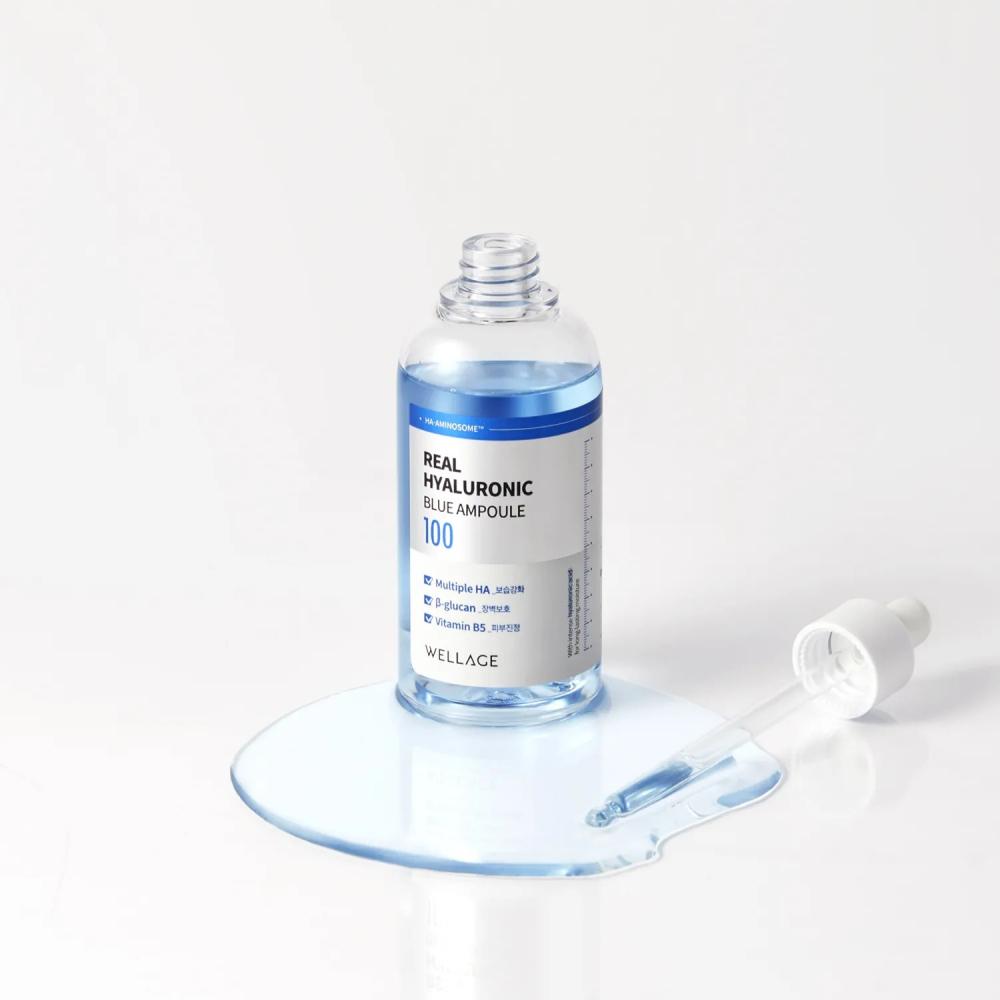 Ampoule bleue à l'acide hyaluronique WELLAGE Real 100 100 ml