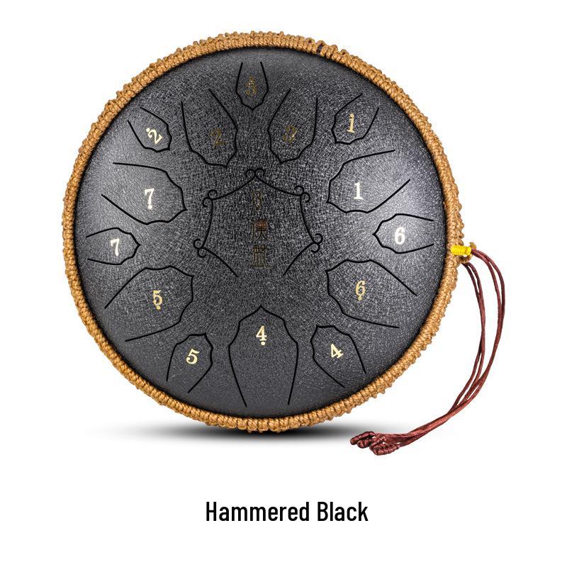 Hanpan 12-Inch Steel Tongue Drum, 15-Note D Key, Ethereal Sanskrit Sound