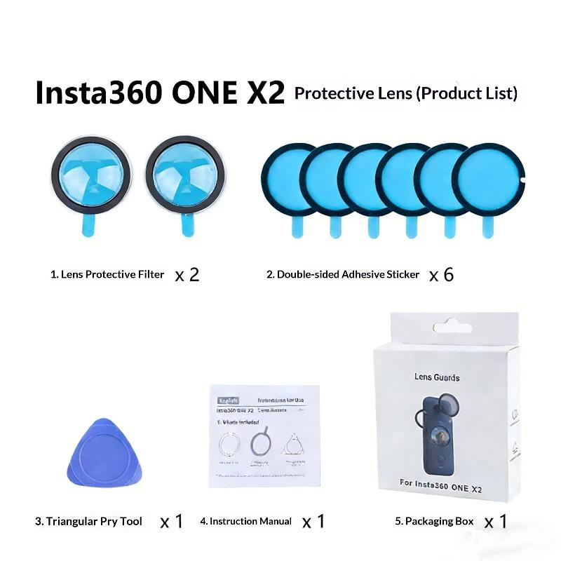 

1 Set Silicone Case Lens Protector Cap Cover Lens Guards Carrying Case Protective Frame For Insta360 X4 X3 X2 Camera Accessories