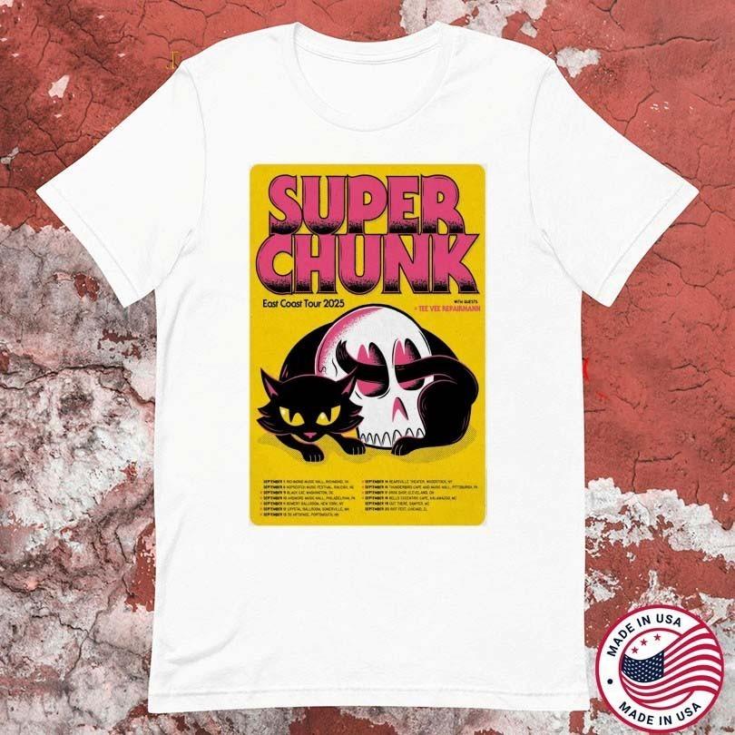 Superchunk East Coast Tour 2025 Dates Skull Cat T-shirt LI2083 Unisex T-Shirt S