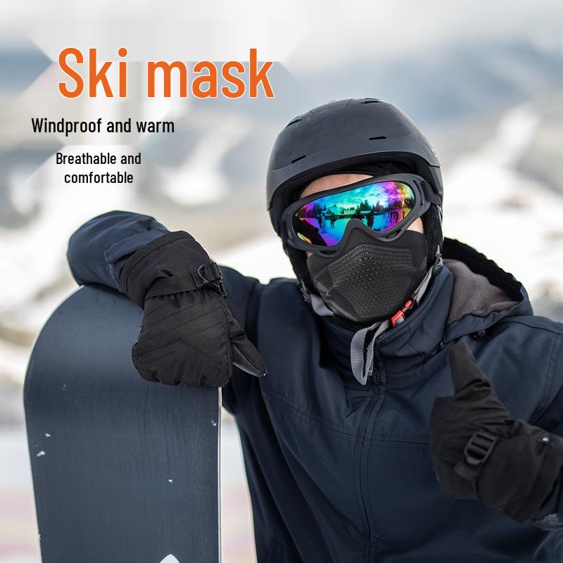 Windproof Knitted Cycling Neck Gaiter: Warm Ski Mask with Ear Protection