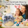 Handmade Woven Ear Flower Basket, Eco-friendly Paper Rope Creative Storage Basket