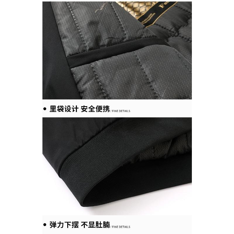 Zipper Men's Autumn and Winter Solid Color Pocket Round Neck Long Sleeve Cardigan Fashion Casual Jacket Top